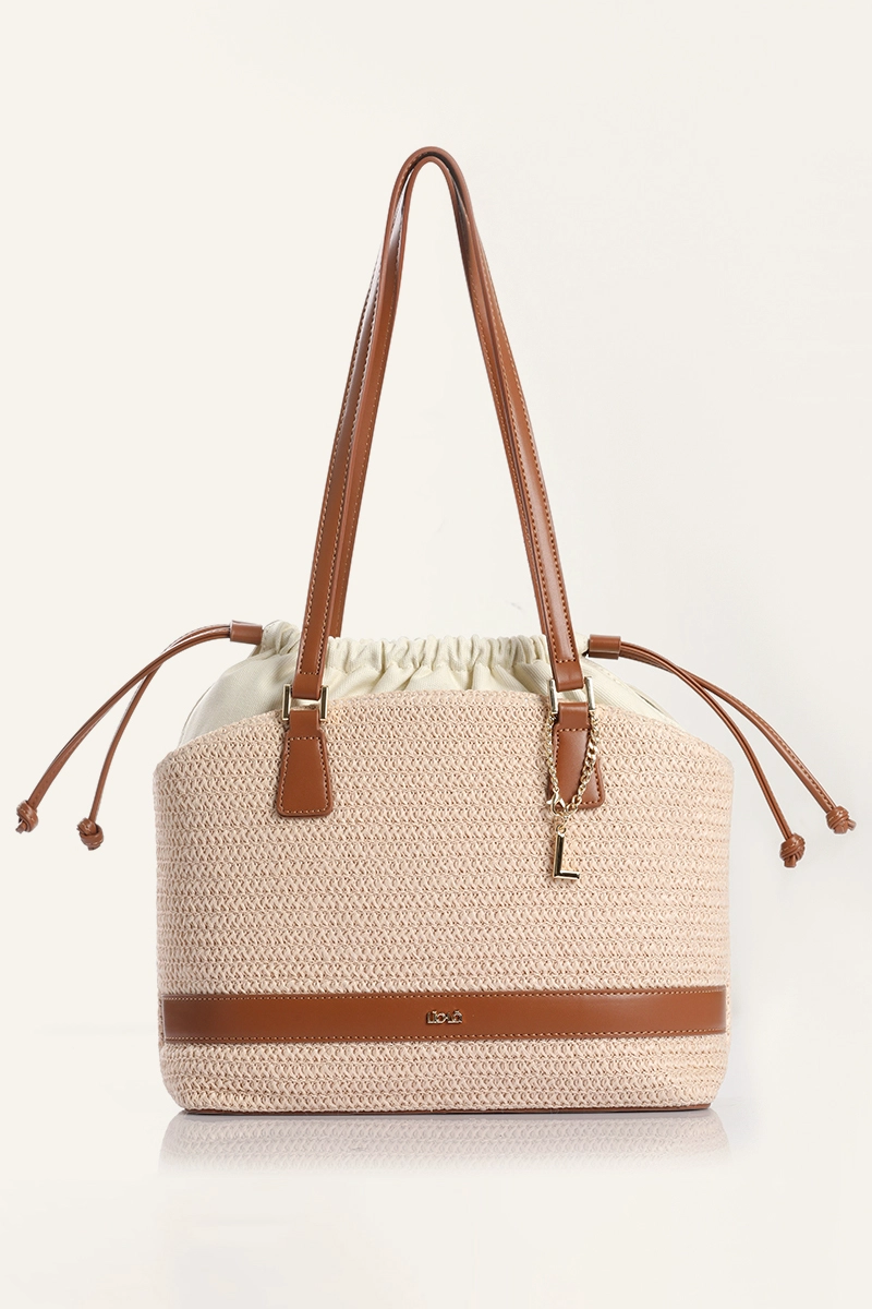 CARTERA CHARM SIMIL RAFIA BEIGE LIOLA - 1