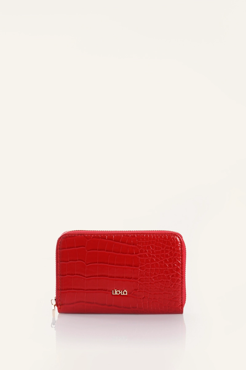 BILLETERA MEDIANA SIMIL CROCCO ROJO LIOLA - 1