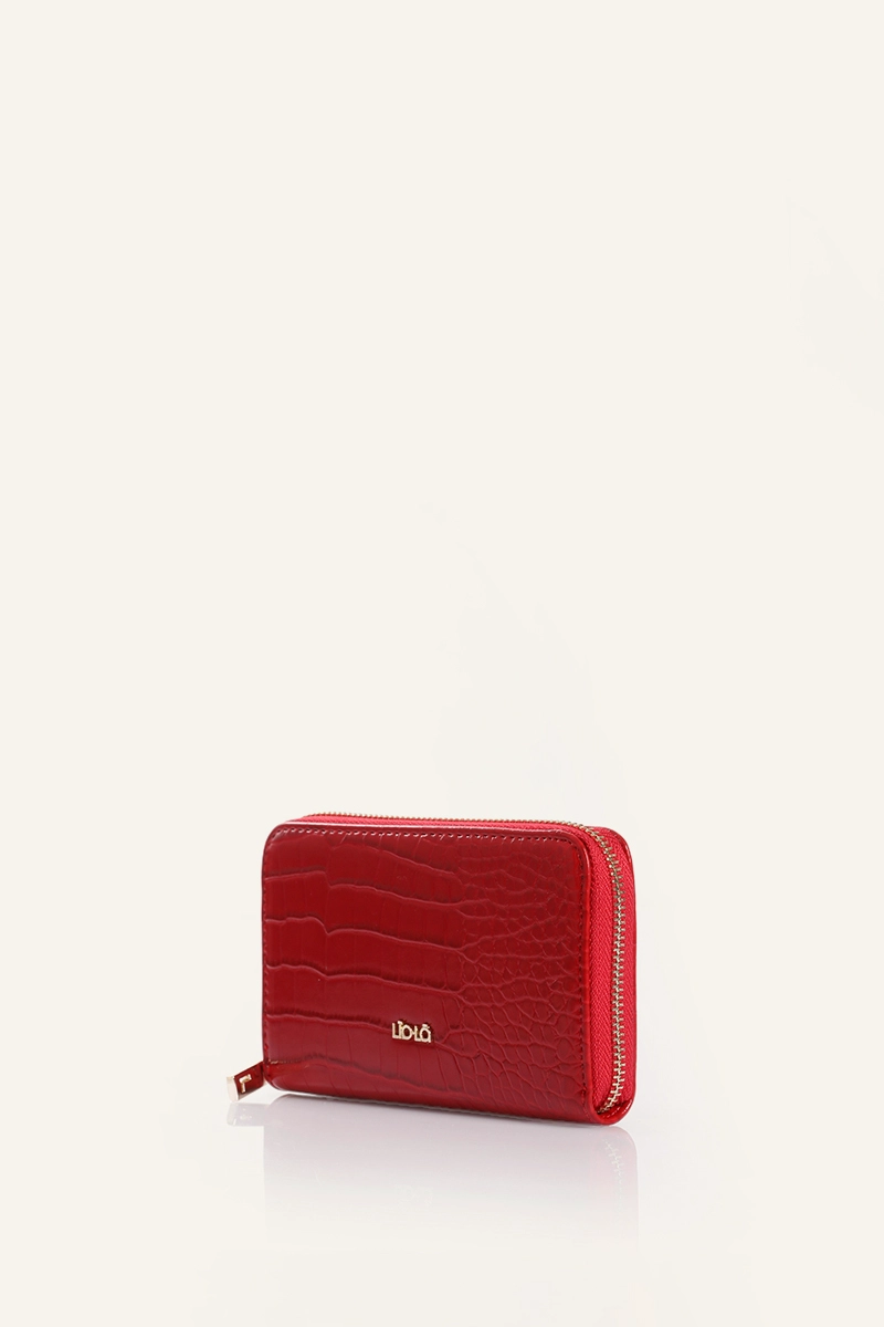 BILLETERA MEDIANA SIMIL CROCCO ROJO LIOLA - 2