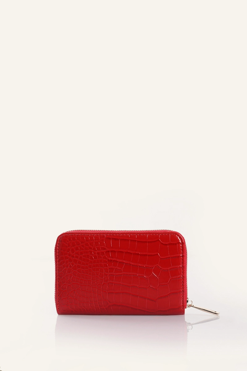 BILLETERA MEDIANA SIMIL CROCCO ROJO LIOLA - 3
