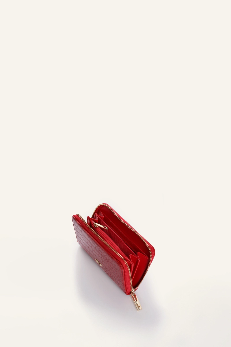 BILLETERA MEDIANA SIMIL CROCCO ROJO LIOLA - 4