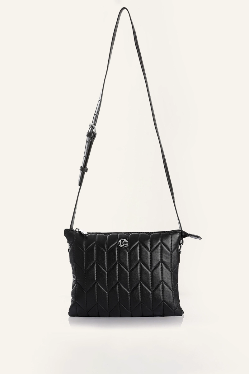 CARTERA QUILTED SIMIL CUERO NEGRO LIOLA - 4