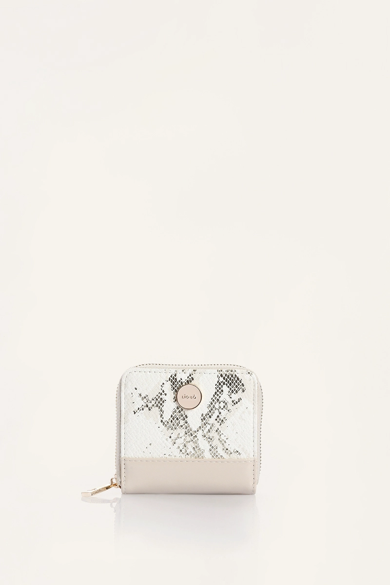 BILLETERA REPTIL SIMIL CUERO BEIGE LIOLA - 1