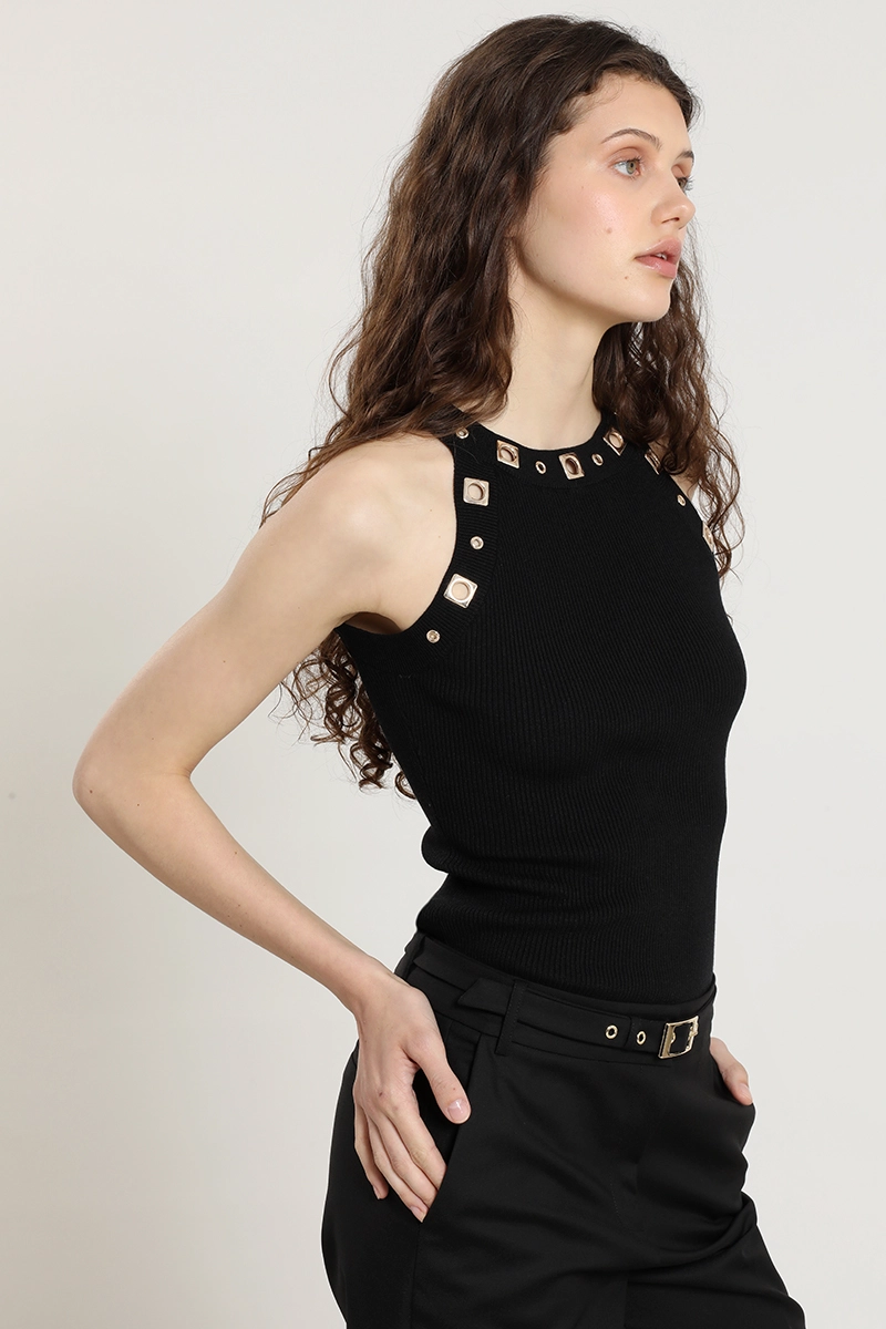 TOP PUNTO, HALTER, TACHAS, NEGRO LIOLA - 4