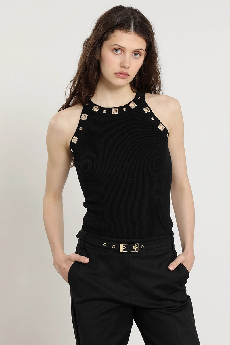TOP PUNTO, HALTER, TACHAS, NEGRO LIOLA - 5