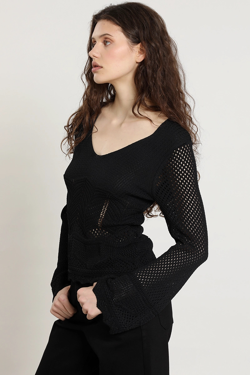 SWEATER PUNTO, FANTASIA, NEGRO LIOLA - 2