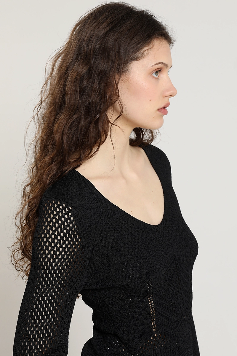 SWEATER PUNTO, FANTASIA, NEGRO LIOLA - 3