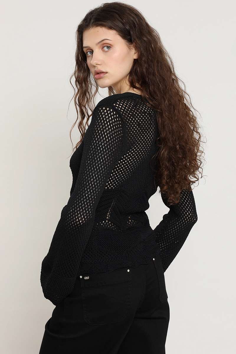 SWEATER PUNTO, FANTASIA, NEGRO LIOLA - 6