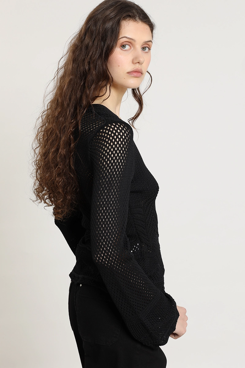 SWEATER PUNTO, FANTASIA, NEGRO LIOLA - 7