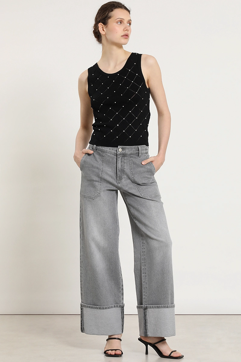 JERSEY PUNTO, APLICACION STRASS, NEGRO LIOLA - 2