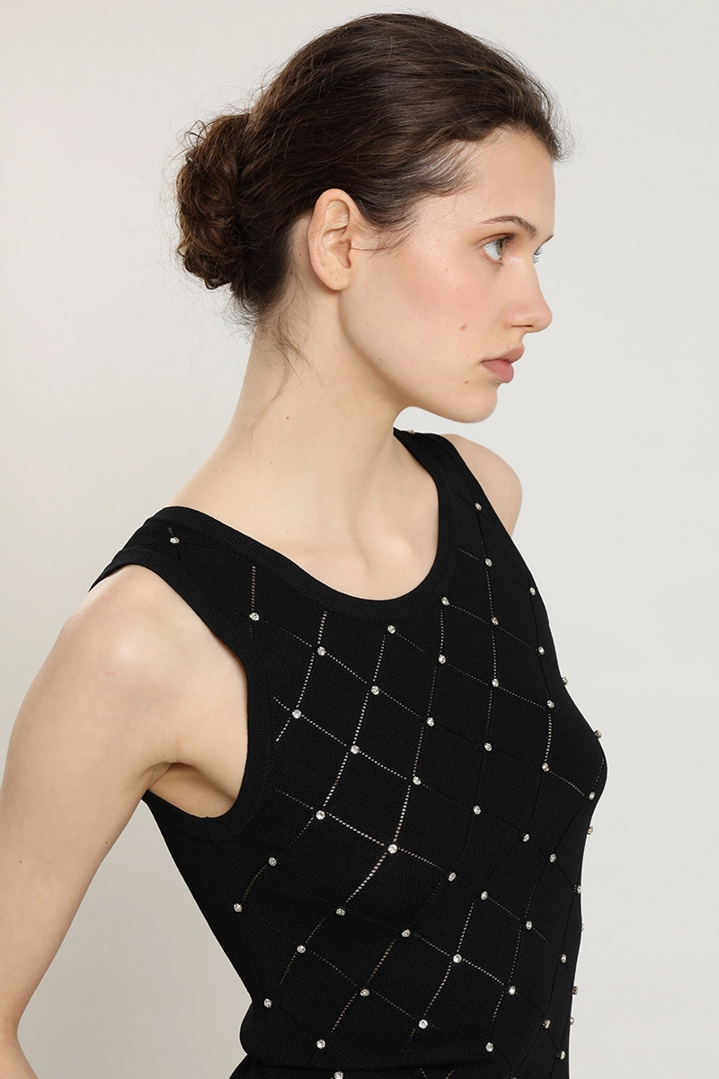 JERSEY PUNTO, APLICACION STRASS, NEGRO LIOLA - 3
