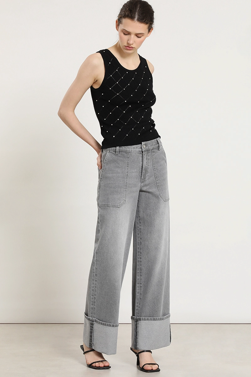 JERSEY PUNTO, APLICACION STRASS, NEGRO LIOLA - 7