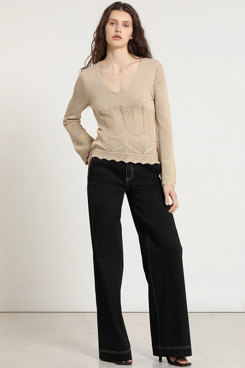 SWEATER PUNTO, FANTASIA, CAMEL LIOLA - 4