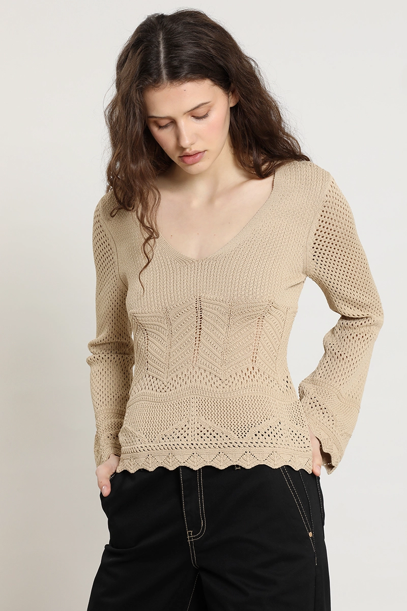 SWEATER PUNTO, FANTASIA, CAMEL LIOLA - 6