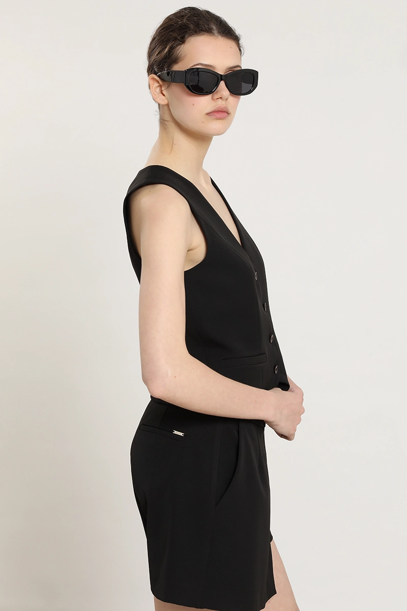 FALDA SHORT ASIMETRICA, NEGRO LIOLA - 3