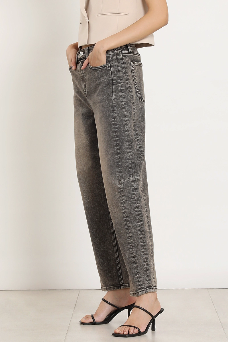 JEANS BARREL, TIRO ALTO, GRIS LIOLA - 7