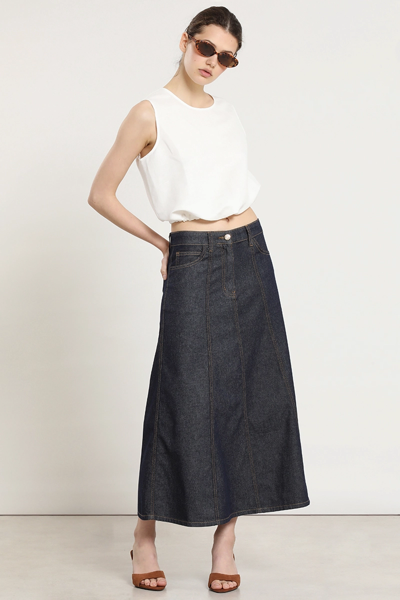 FALDA MIDI, DENIM, INDIGO LIOLA - 2