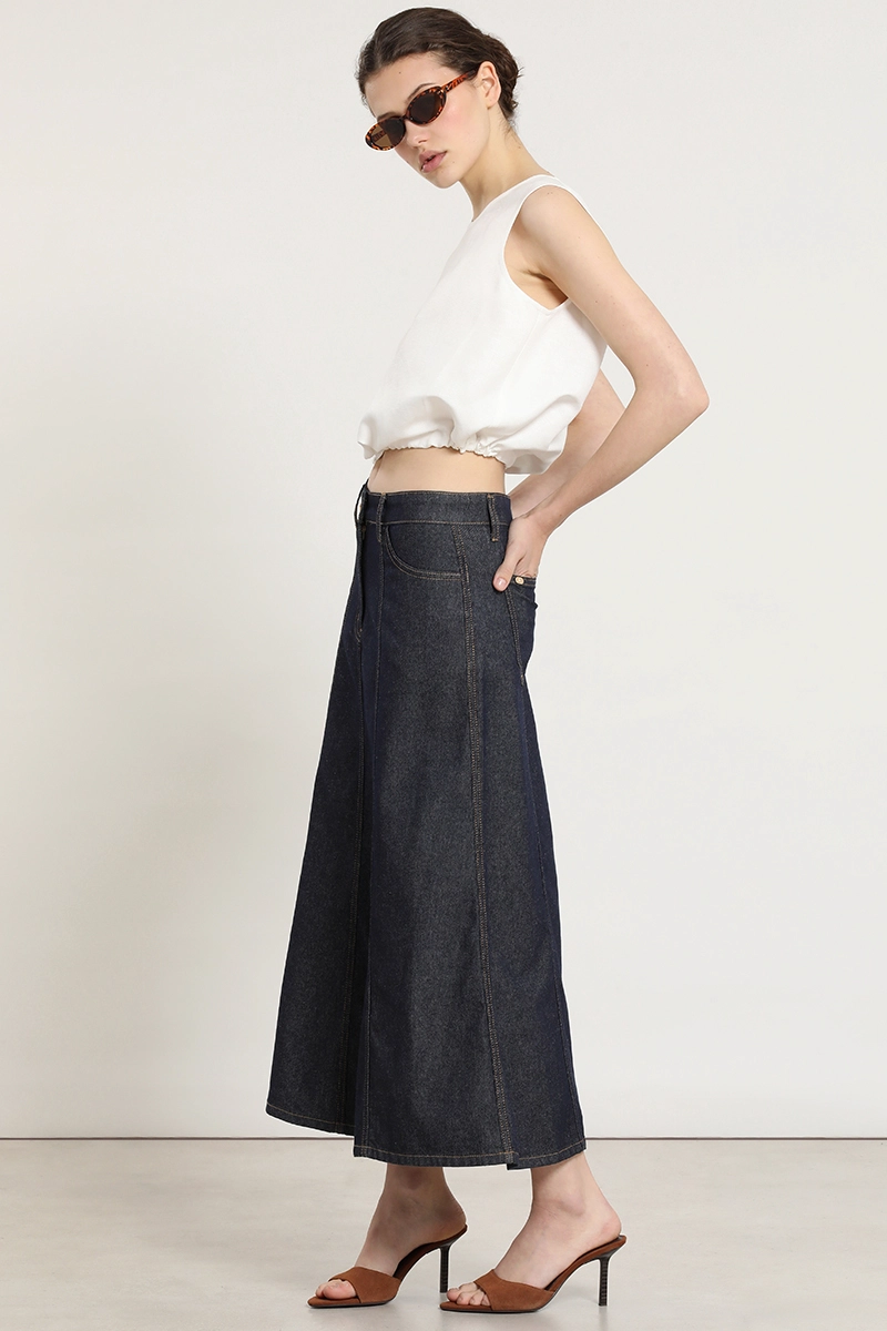 FALDA MIDI, DENIM, INDIGO LIOLA - 3