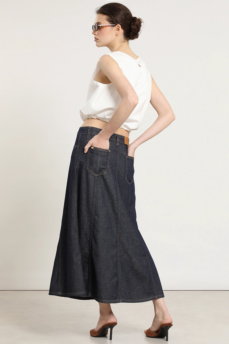 FALDA MIDI, DENIM, INDIGO LIOLA - 4