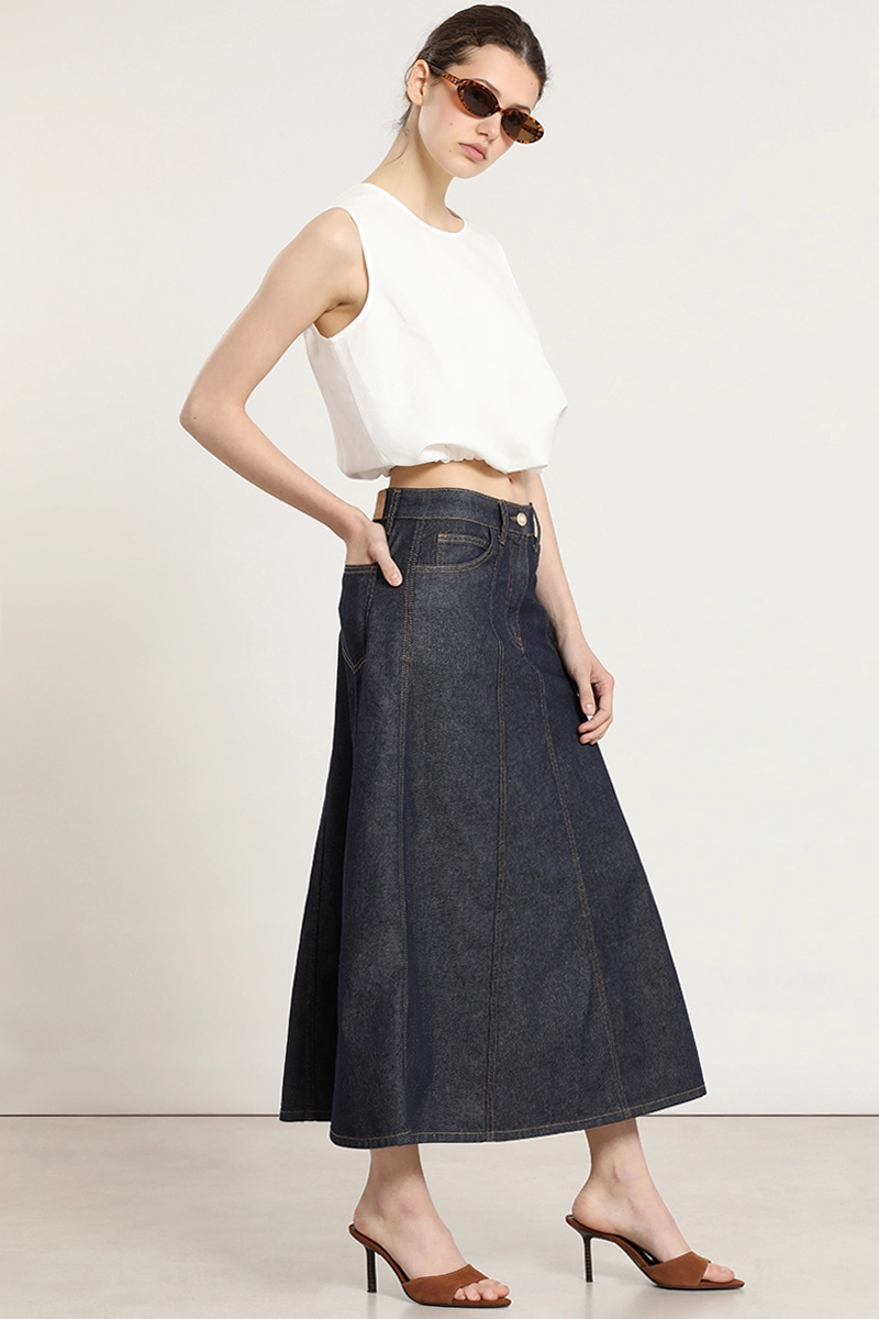 FALDA MIDI, DENIM, INDIGO LIOLA - 6