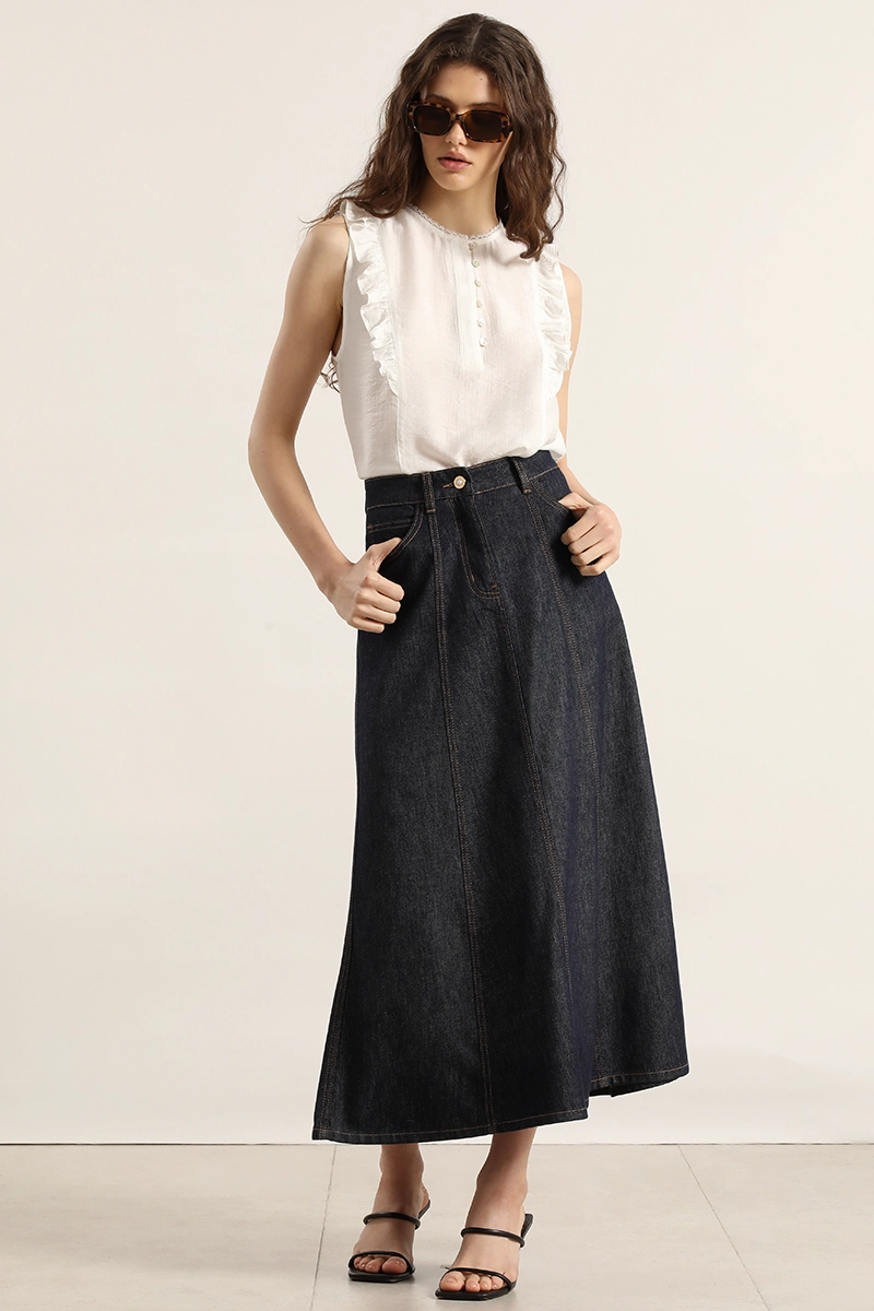 FALDA MIDI, DENIM, INDIGO LIOLA - 8