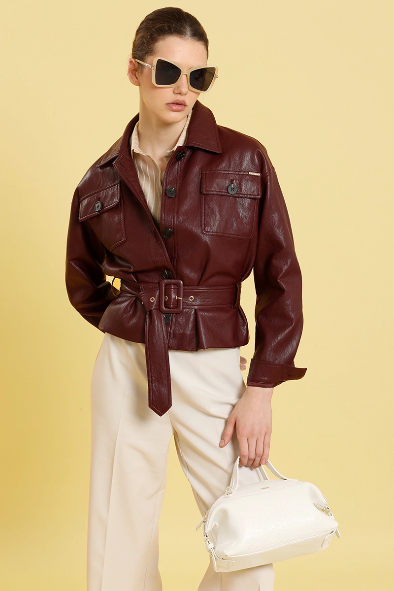CHAQUETA EFECTO CUERO, BURDEO LIOLA - 1
