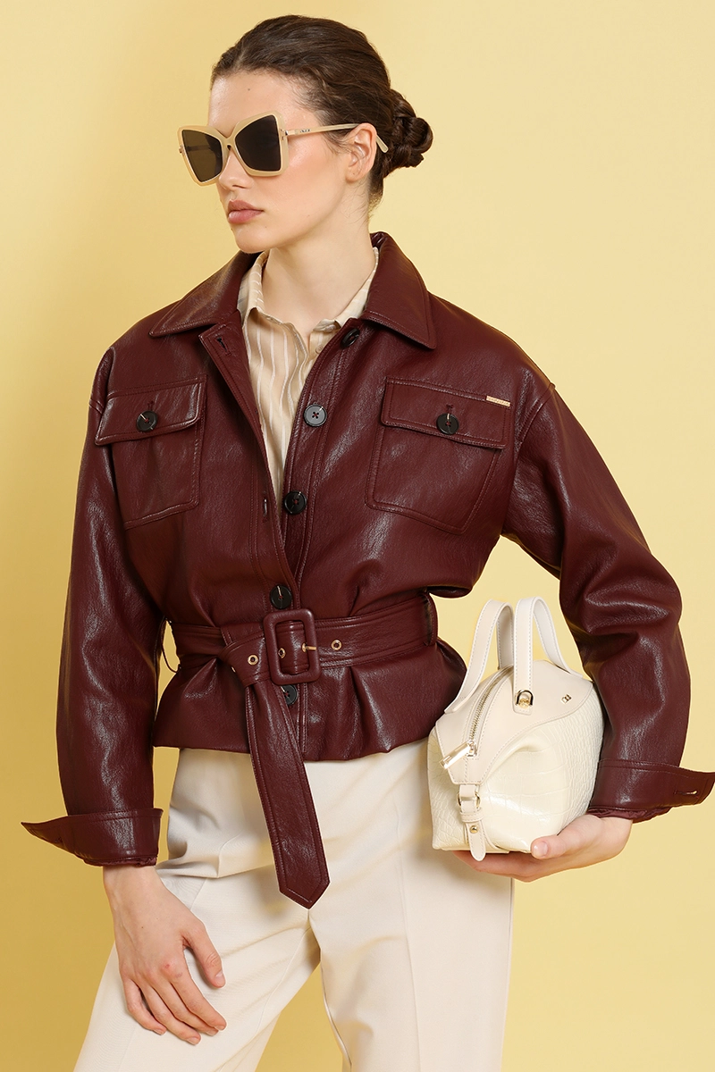 CHAQUETA EFECTO CUERO, BURDEO LIOLA - 6