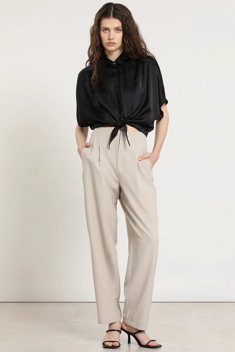 BLUSA SATIN, AMARRE CINTURA, NEGRO LIOLA - 5