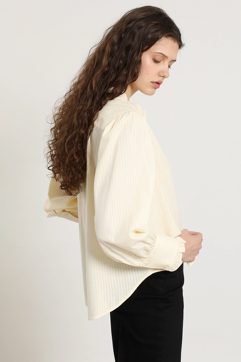 BLUSA ALGODON, FANTASIA RAYAS, VAINILLA LIOLA - 7
