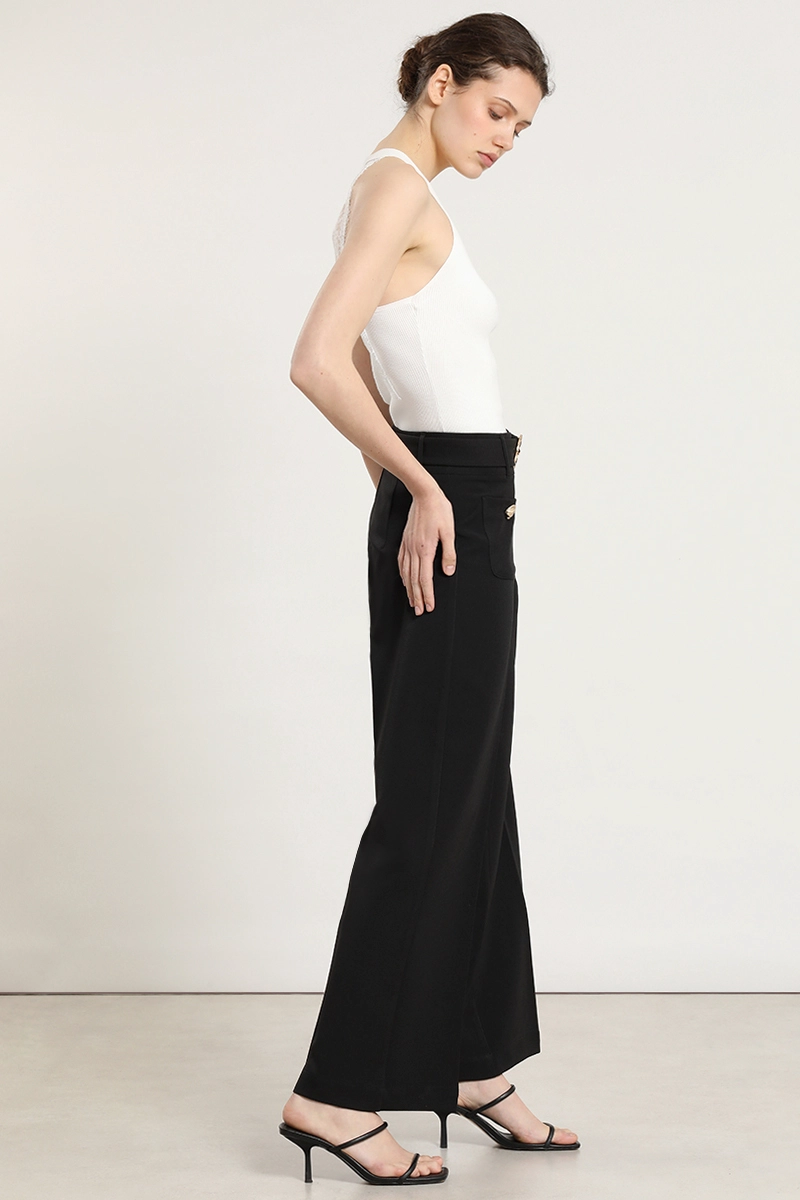 PANTALON ANCHO, CINTURON, NEGRO LIOLA - 5