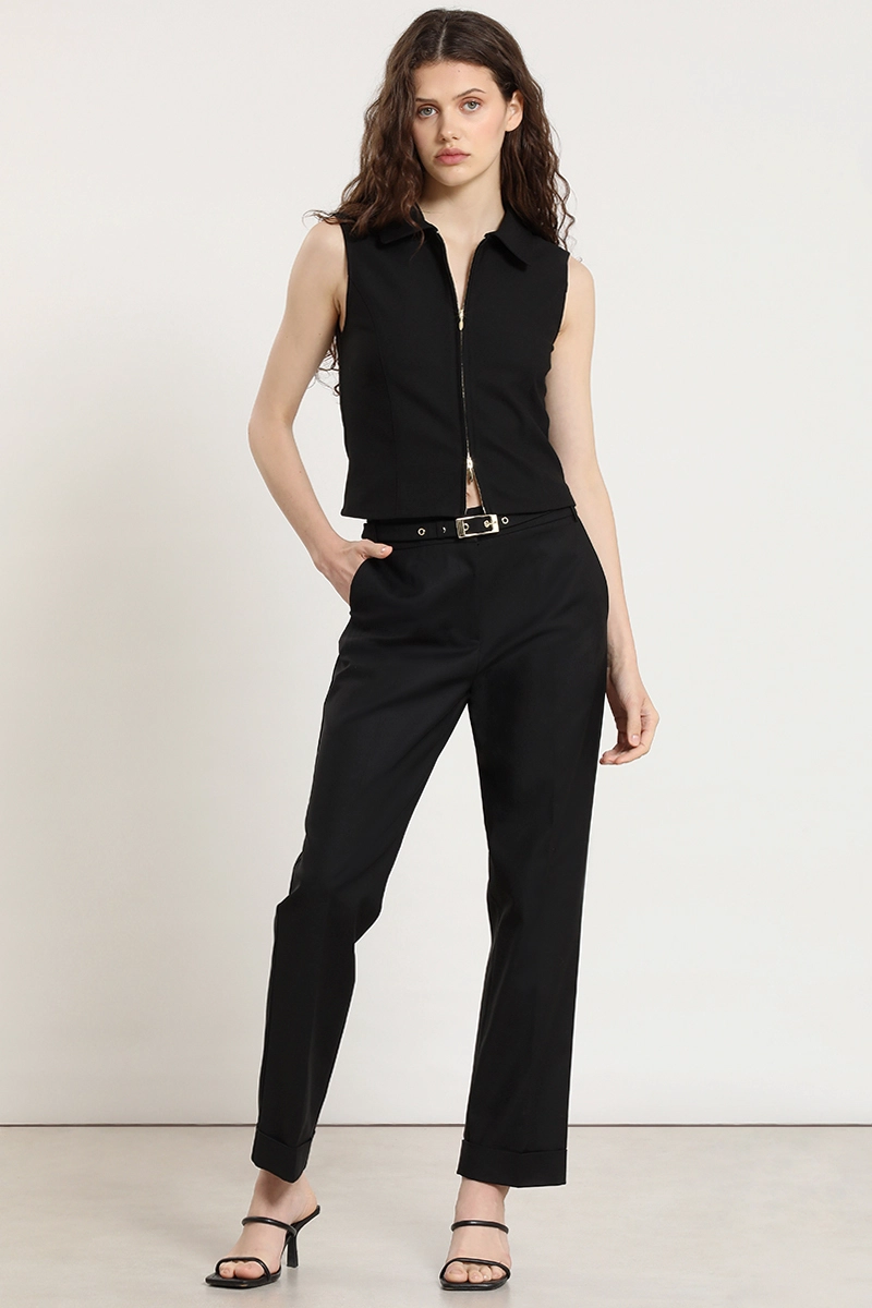 TOP CAMISERO, CIERRE DOBLE, NEGRO LIOLA - 7