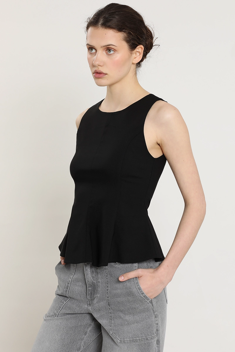 TOP PEPLUM CUELLO REDONDO, NEGRO LIOLA - 5