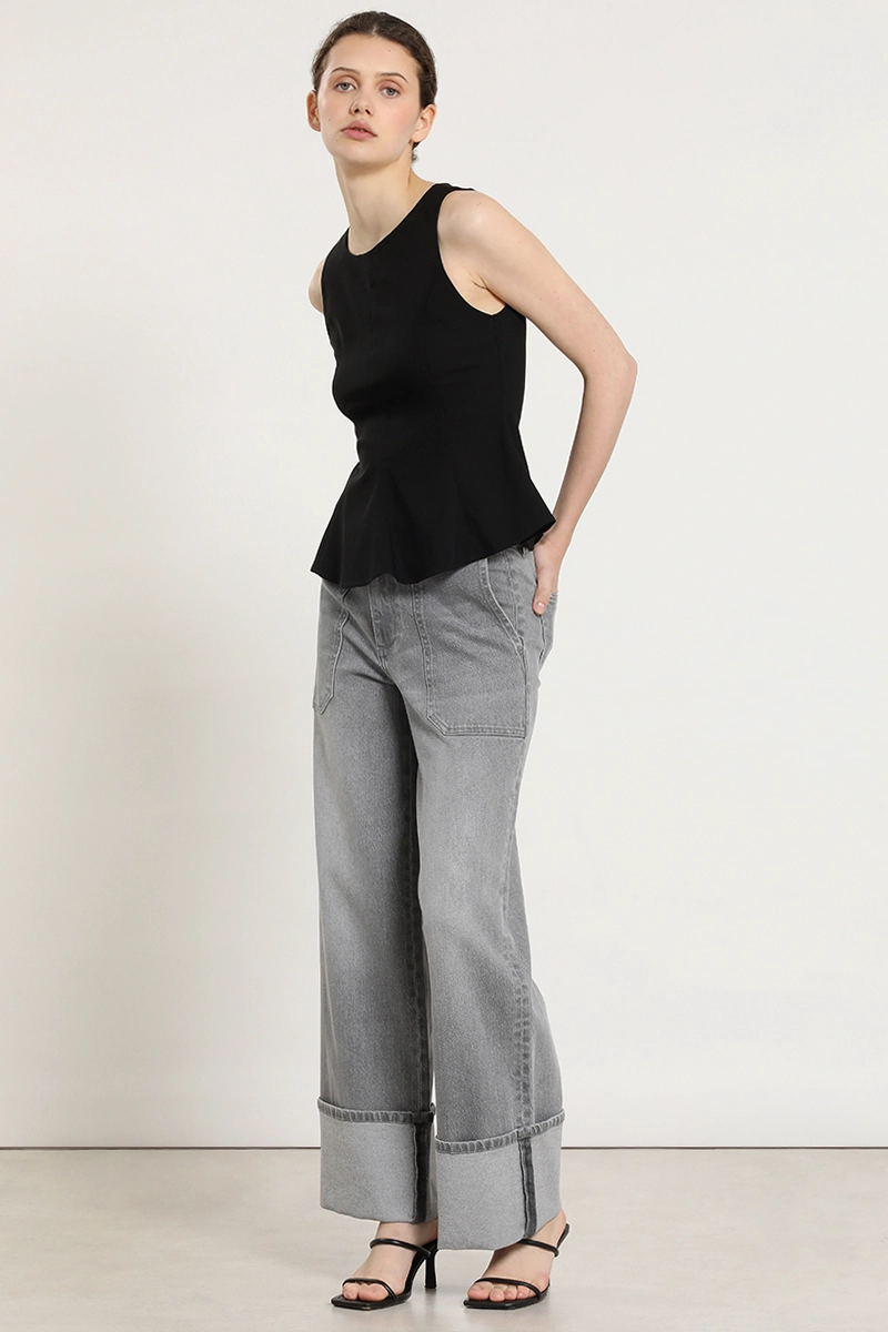 TOP PEPLUM CUELLO REDONDO, NEGRO LIOLA - 6
