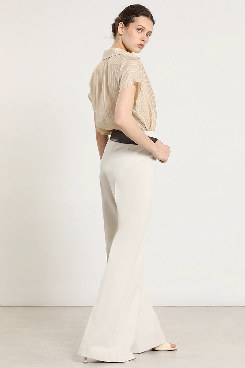 PANTALON FLARE CON CINTURON, BEIGE LIOLA - 7