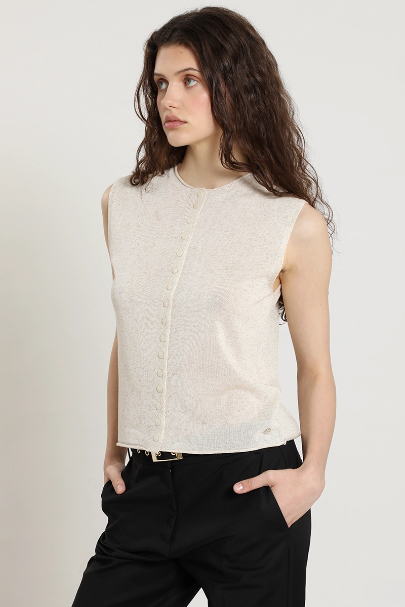 CARDIGAN PUNTO, BEIGE LIOLA - 2