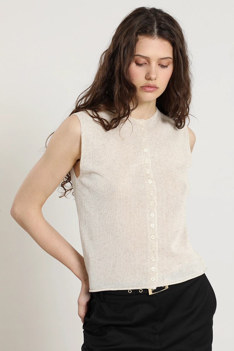 CARDIGAN PUNTO, BEIGE LIOLA - 7