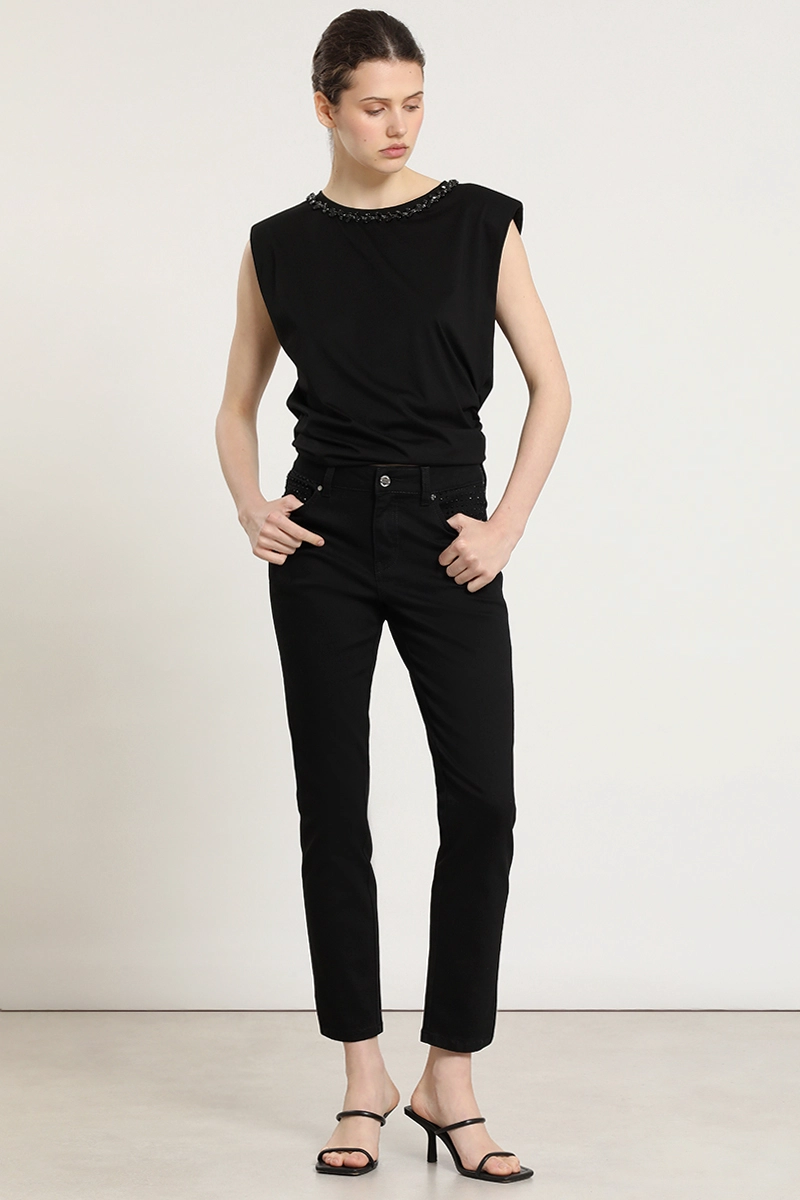 JEANS COLOR, SKINNY, NEGRO LIOLA - 1