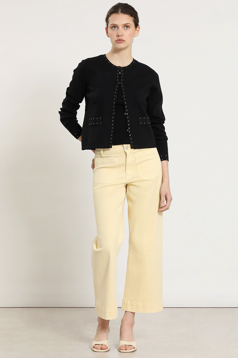 CARDIGAN PUNTO, TACHAS, NEGRO LIOLA - 2