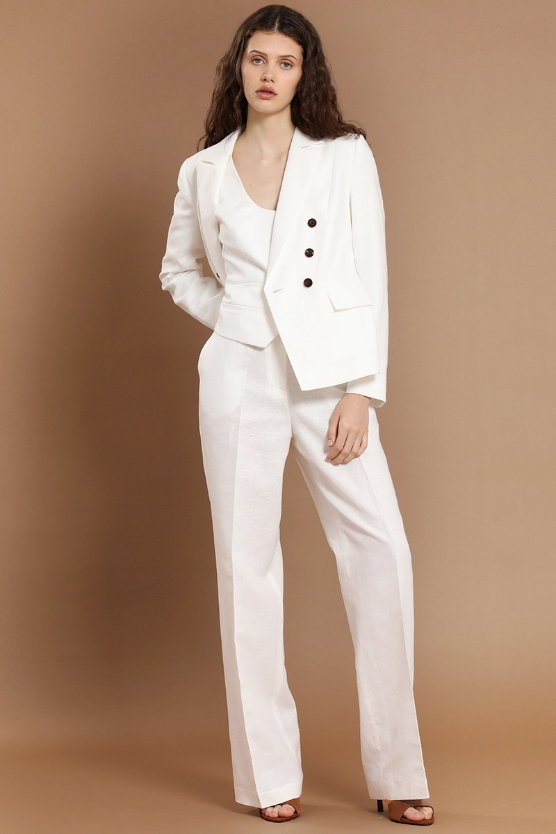 PANTALON RECTO, LINO ALGODON, CRUDO LIOLA - 3