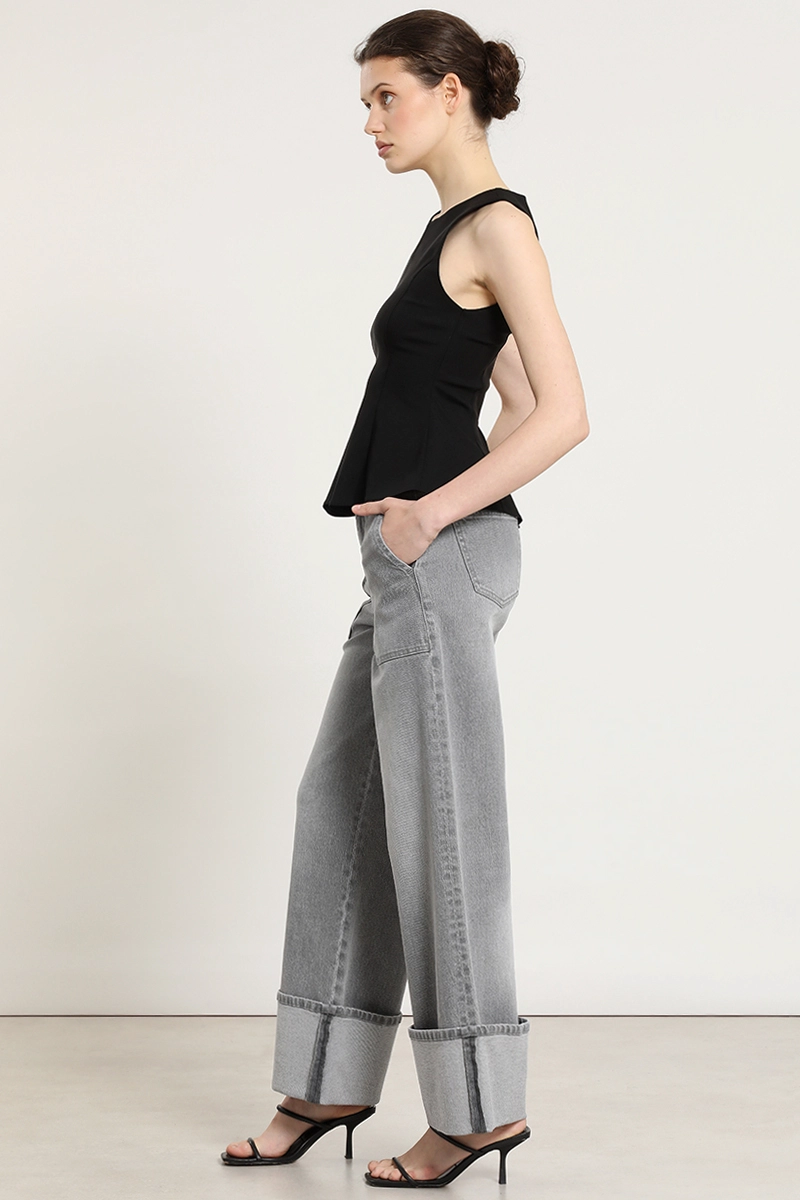 JEANS STRAIGHT, PUSH UP, GRIS LIOLA - 2