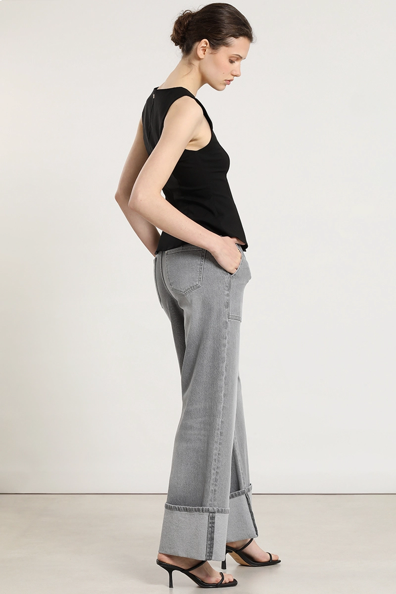 JEANS STRAIGHT, PUSH UP, GRIS LIOLA - 4