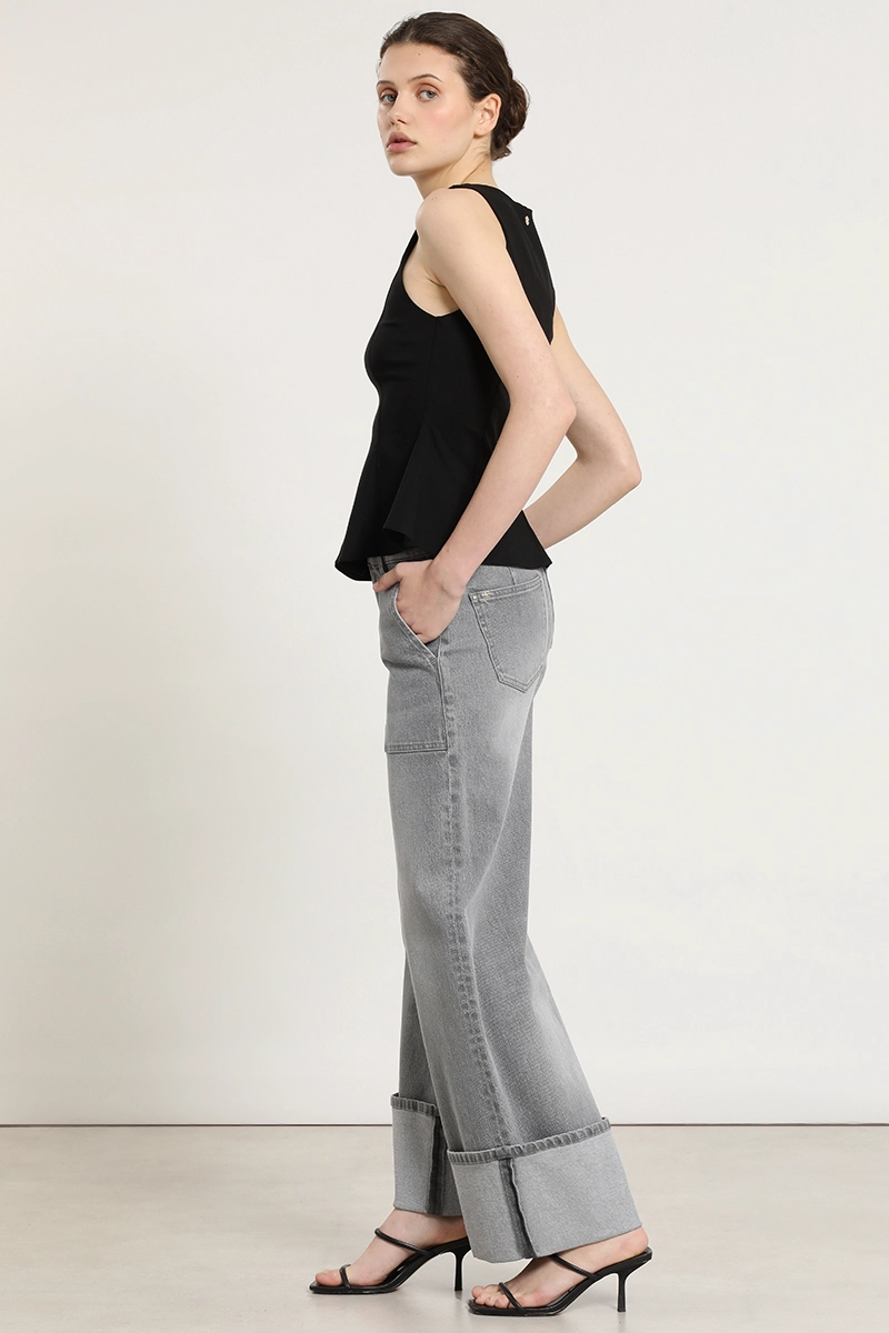 JEANS STRAIGHT, PUSH UP, GRIS LIOLA - 5