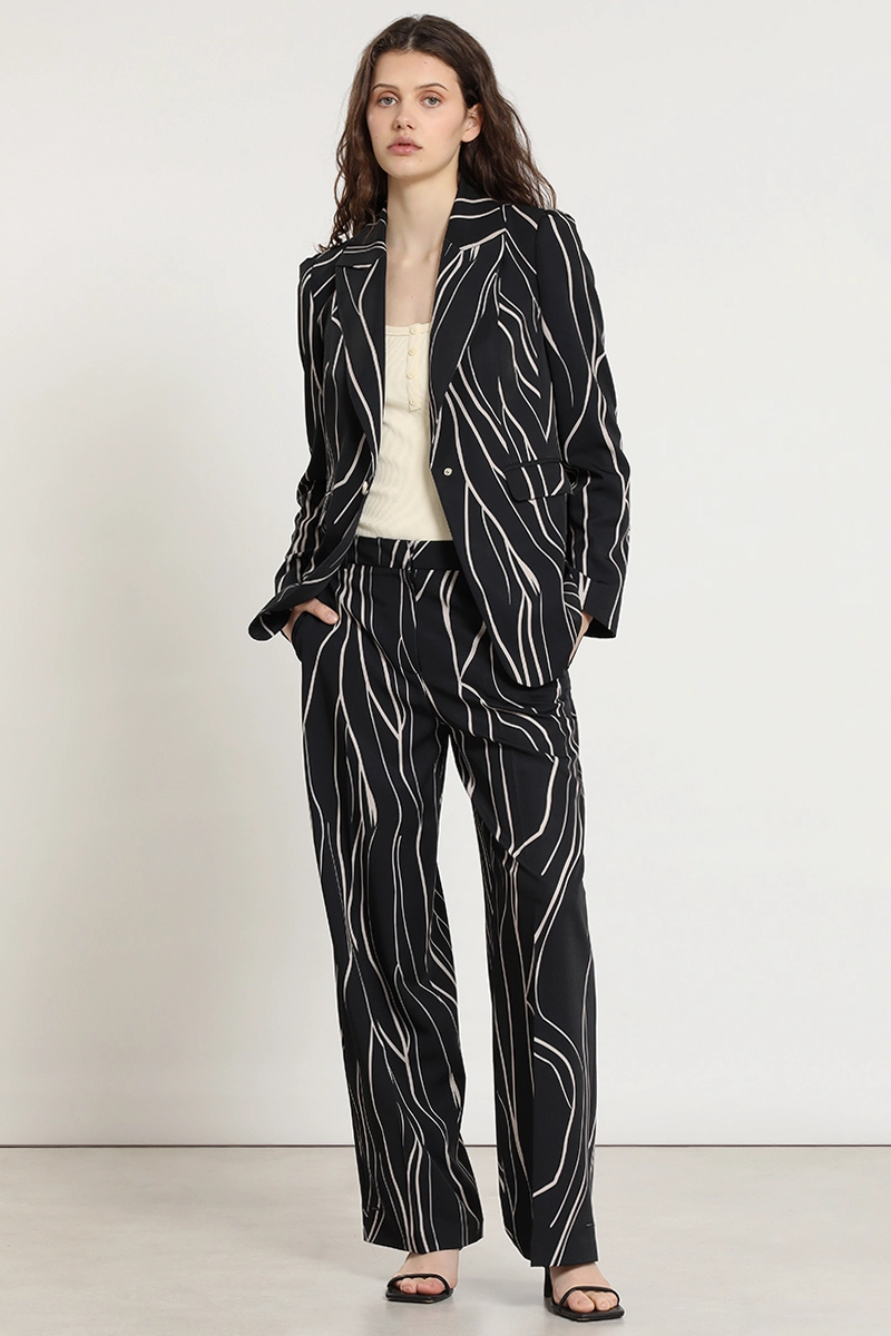 BLAZER SEMI RECTO, ESTAMPADO, NEGRO LIOLA - 7