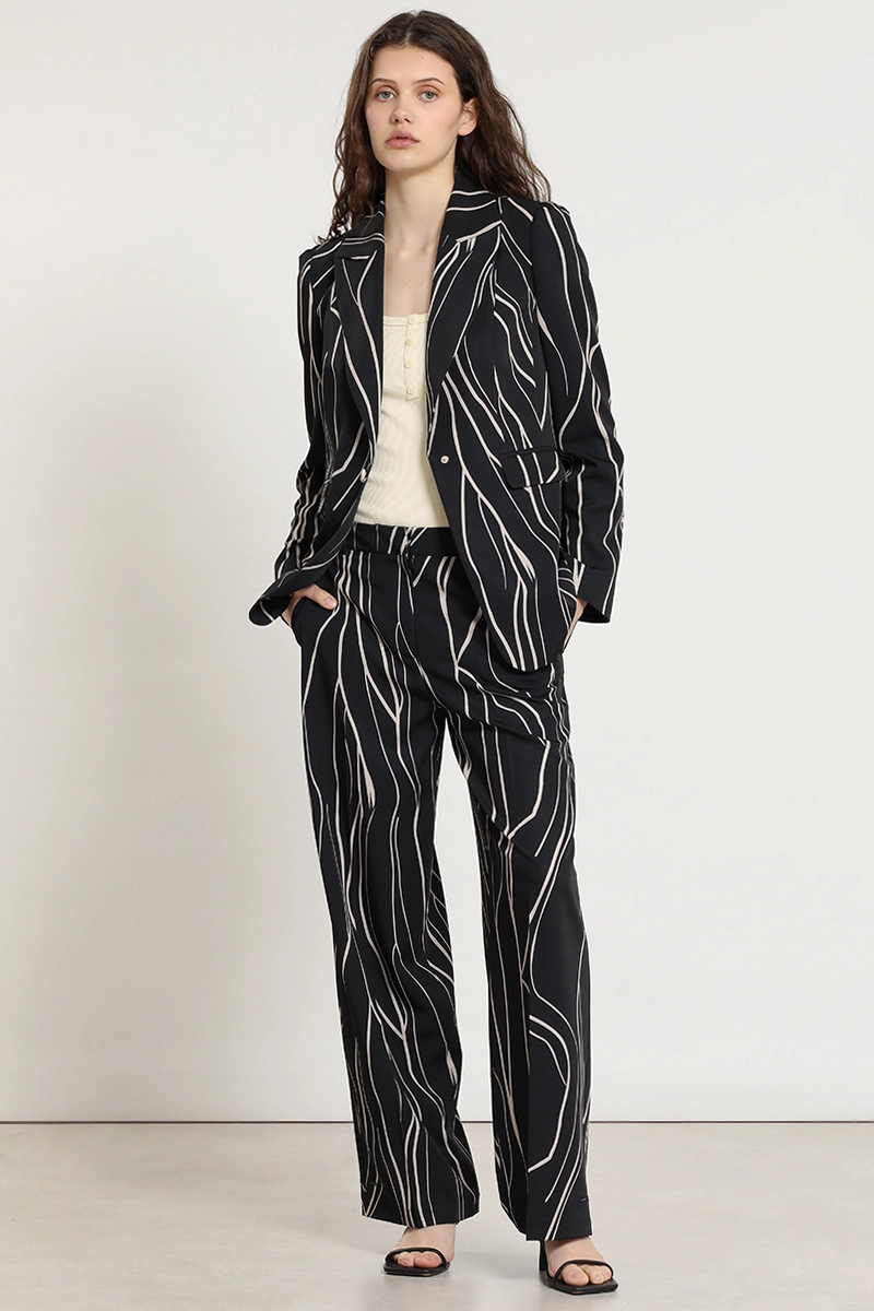 PANTALON ANCHO, ESTAMPADO, NEGRO LIOLA - 1