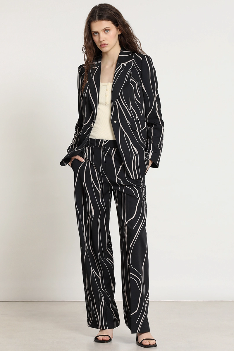 PANTALON ANCHO, ESTAMPADO, NEGRO LIOLA - 4