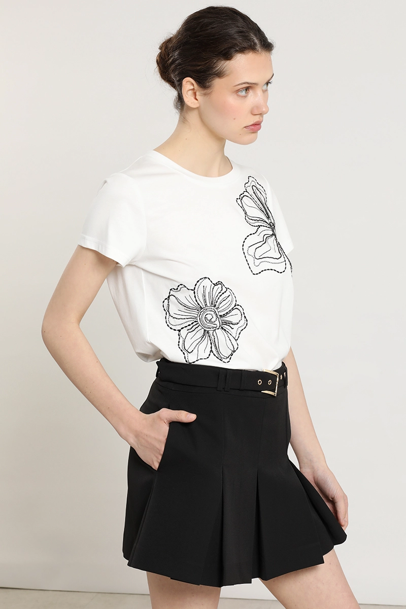 POLERA BORDADO CON PIEDRERIA, CRUDO LIOLA - 4