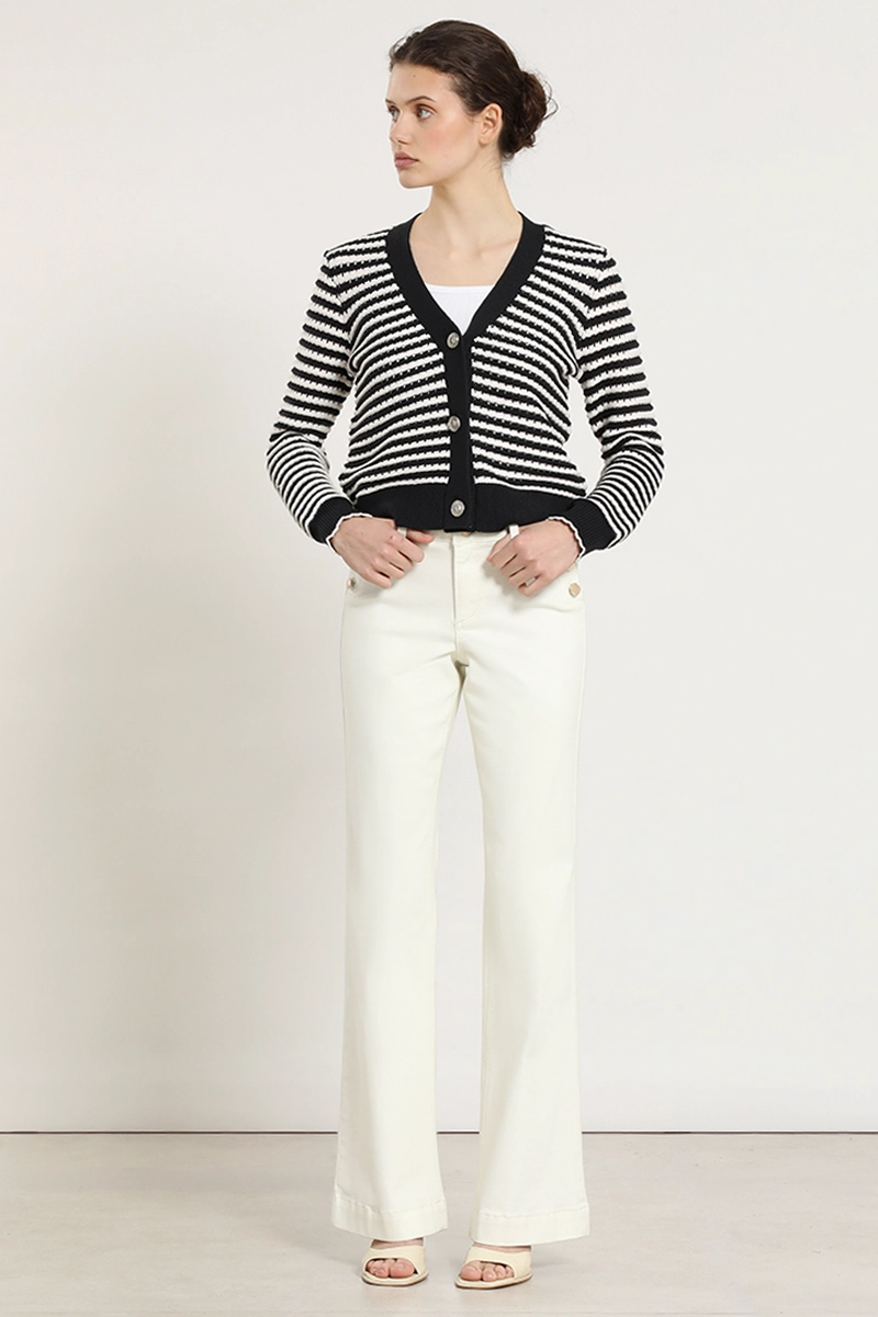 CARDIGAN PUNTO RAYAS, NEGRO LIOLA - 7