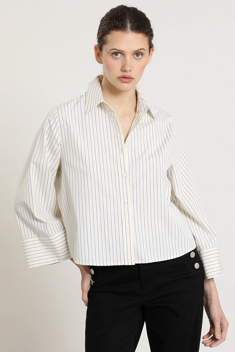BLUSA CROP FANTASIA RAYAS, VAINILLA LIOLA Amarillo L