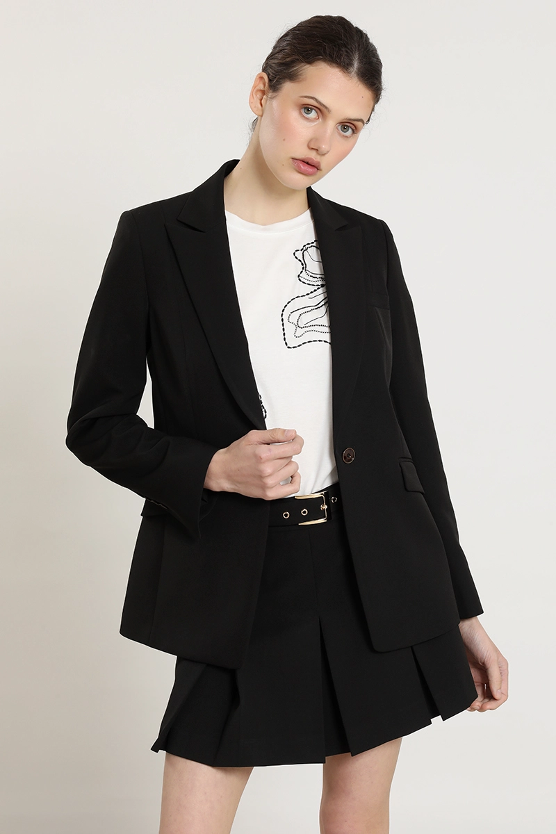 BLAZER ENTALLADO BASICO, NEGRO LIOLA - 1