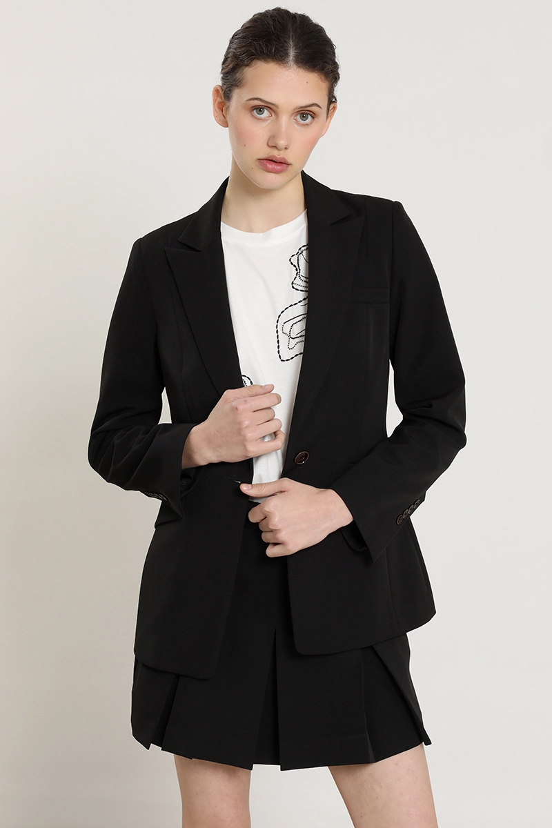 BLAZER ENTALLADO BASICO, NEGRO LIOLA - 2